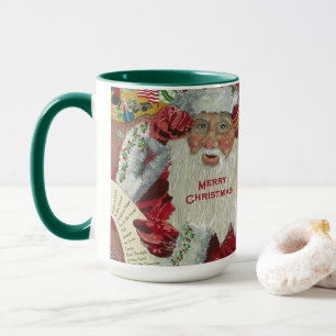 Père Noël Holiday 15 oz Mug Checking It Twice Gree