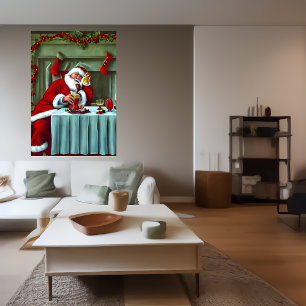 Père Noël Il y a beaucoup à boire AI Art Poster