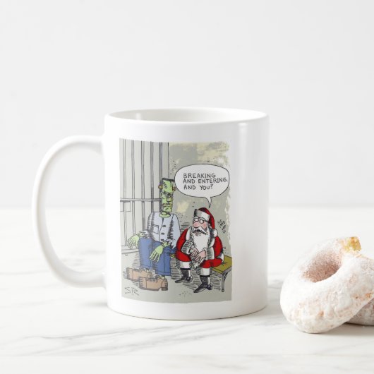 père Noël In Jail tasse (Avec donut)