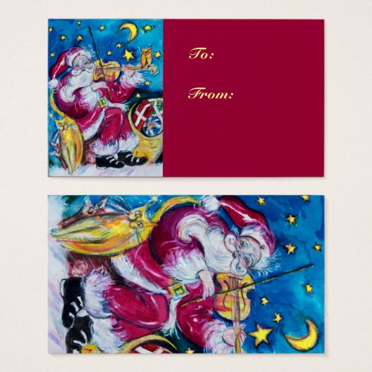 PÈRE NOËL INSPIRÉ Nuit de Noël Rouge Bleu (Devant & derrière)