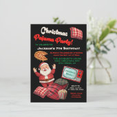 Père Noël Invitations de la fête du pyjama de Noël (Debout devant)