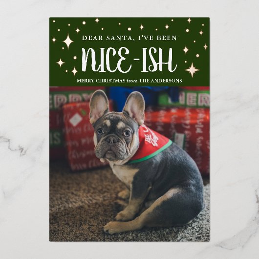 Père Noël, j'ai été Nice-Ish Pet Foil Carte de vac (Recto)