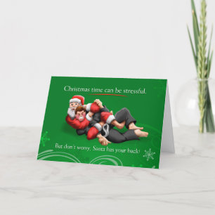 père Noël Jiu Jitsu Choke - Carte de Noël