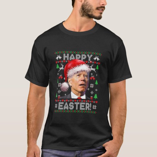 Père Noël Joe Biden Joyeux Noël Pâques moche Sweat (Devant)