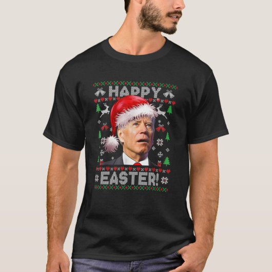 Père Noël Joe Biden Joyeux Noël Pâques moche Sweat (Devant)