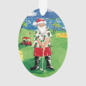 Père Noël jouant au golf l'ornement de Noël (dos)