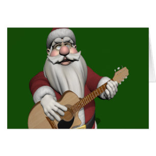 Père Noël jouant des chansons de Noël sur sa guita