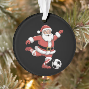 Père Noël Joue au Football Sports de Noël