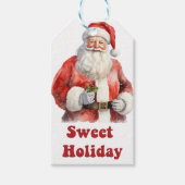 Père Noël joyeuse avec des étiquettes de vacances (Devant)