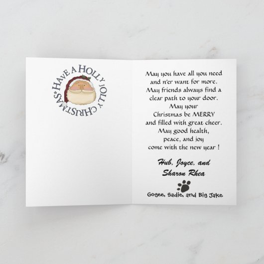 Père Noël Joyeuse carte de Noël par SRF (Intérieur)