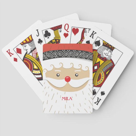 Père Noël, Joyeuses cartes de jeu de Noël (dos)
