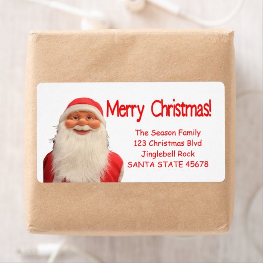 Père Noël Joyeux étiquette de Noël (En situation)
