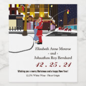 Père Noël Kiss sur Broadway Étiquette de vin de No (Étiquettes simples)