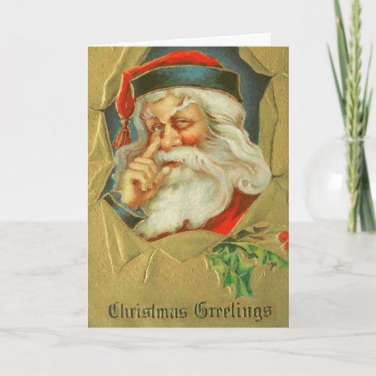 Père Noël Knows, Une Carte De Noël Vintage (Devant)