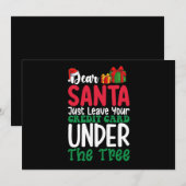 Père Noël Laissez Simplement Votre Carte De Crédit (Devant / Derrière)