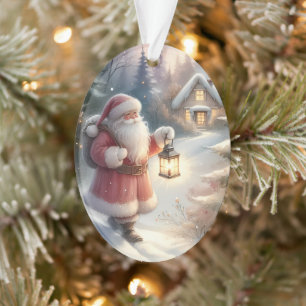 Père Noël Lantern Walk Winter Cottage Scène