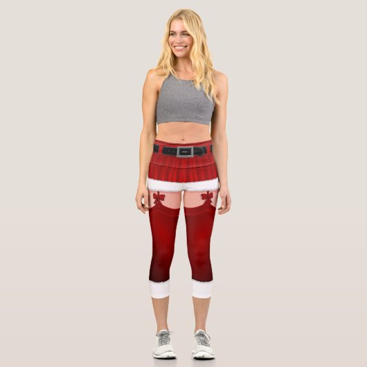Père Noël Leggings drôle Costume de Noël Yoga Pant (Recto)