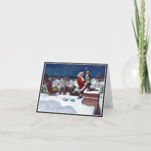 Père Noël Livraison Livres Carte de vacances