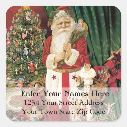 Père Noël livre le Étiquette de adresse de Noël Vi (Devant)