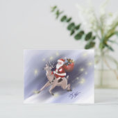 Père Noël livre une carte postale (Debout devant)