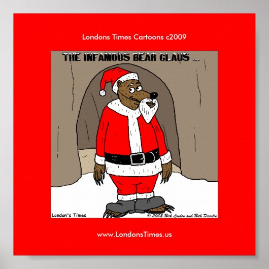 Père Noël L'Ours Noël Affiche Drôle (Devant)