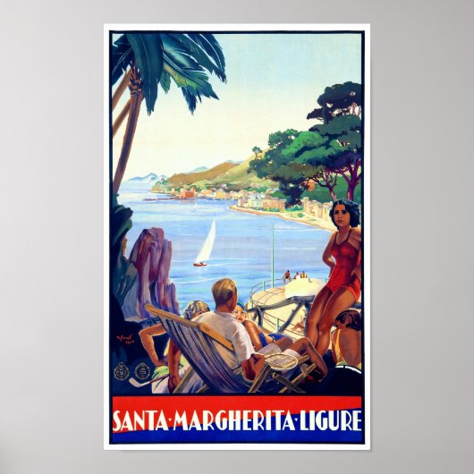 Père Noël Margherita Ligure Poster vintage restaur (Devant)