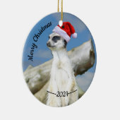 Père Noël Meerkat Joyeux Noël Ornement (Droite)