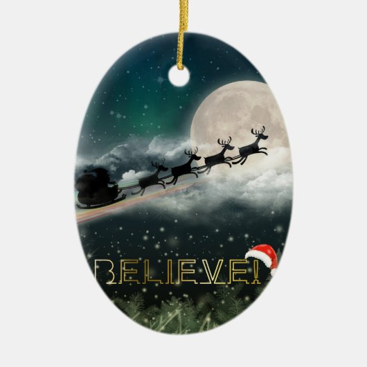 Père Noël Midnight Ride Ornement de Noël (Devant)