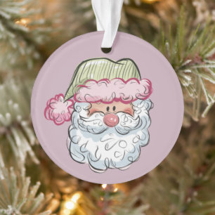 Père Noël Mignon Santa Claus Noël Vacances Rose