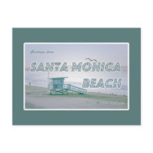 père Noël Monica Beach, Californie Carte postale