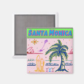 "Père Noël Monica" Surfer Beach Magnet (Recto/Verso)