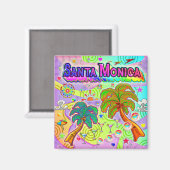 Père Noël Monica Vacances - Magnet cible (Recto/Verso)