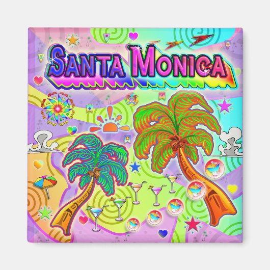 Père Noël Monica Vacances - Magnet cible (Devant)