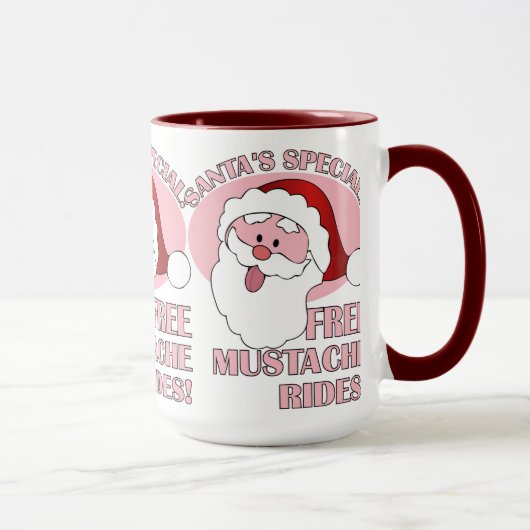 Père Noël Mustache Rides mug - choisir style, coul (Droite)