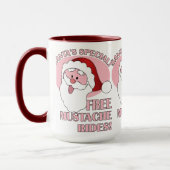 Père Noël Mustache Rides mug - choisir style, coul (Gauche)