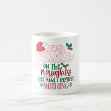 Père Noël Naughty List Latte Mug