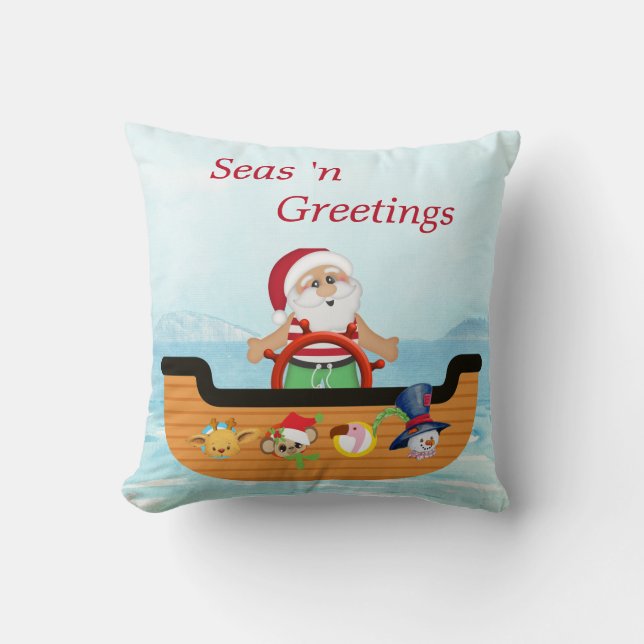 Père Noël Nautical Coussin de Noël (Recto)