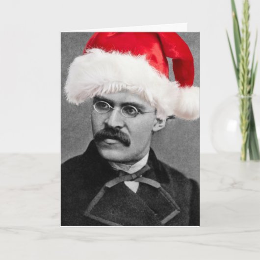 Père Noël Nietzsche drôle de carte de Noël athée (Devant)