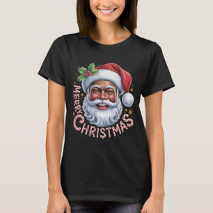 Père Noël noir T-shirt Joyeux Noël Africain Am