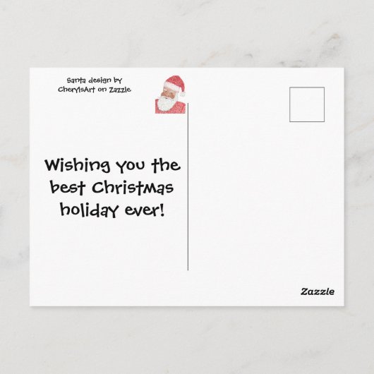 Père Noël noire en Pointillisme Cartes postales pe (Dos)