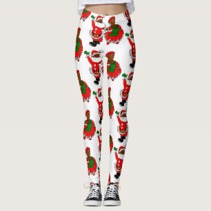 père Noël noire mme claus leggings