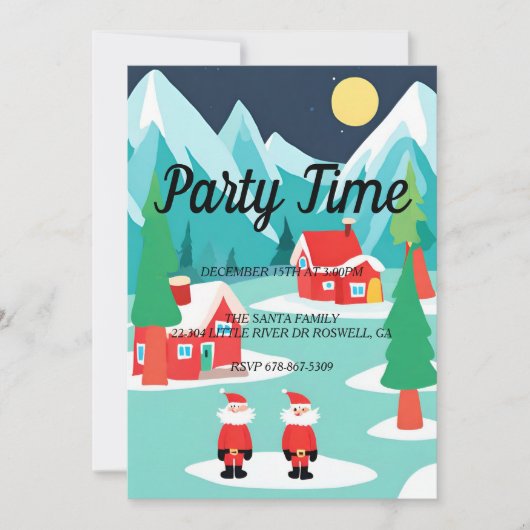 Père Noël North Pôle Noël Fête Invitation (Devant)