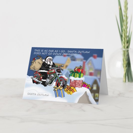 Père Noël Outlaw© Carte de Noël (Chimney) (Devant)