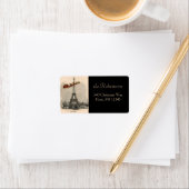 Père Noël Over Paris Étiquette de Noël (En situation)