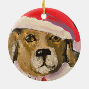 Père Noël Paws chien père Noël porcelaine ornement