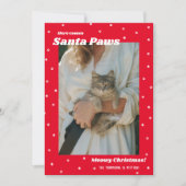 Père Noël Paws Meowy Carte photo de chat de Noël (Devant)