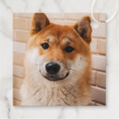 Père Noël Paws - mignonne étiquette cadeau de vaca (Dos)