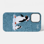 Père Noël Penguins iPhone 12 Coque (Verso Horizontal)