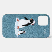 Père Noël Penguins iPhone 12 Coque (Verso (horizontal))