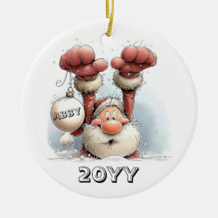 Père Noël personnalisé dans la neige Ornement en c
